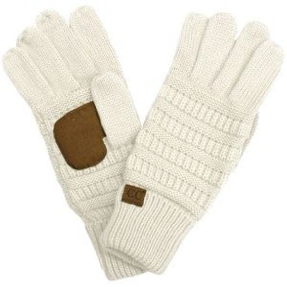 C.C 3pc Knit Warm Pom Beanie Gloves Scarves Set